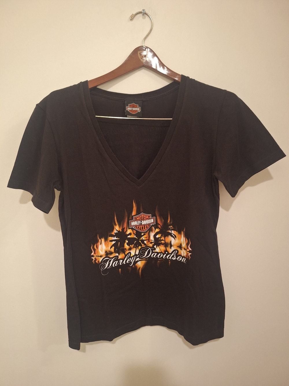 Harley-Davidson Women's Black V-Neck Graphic Tee